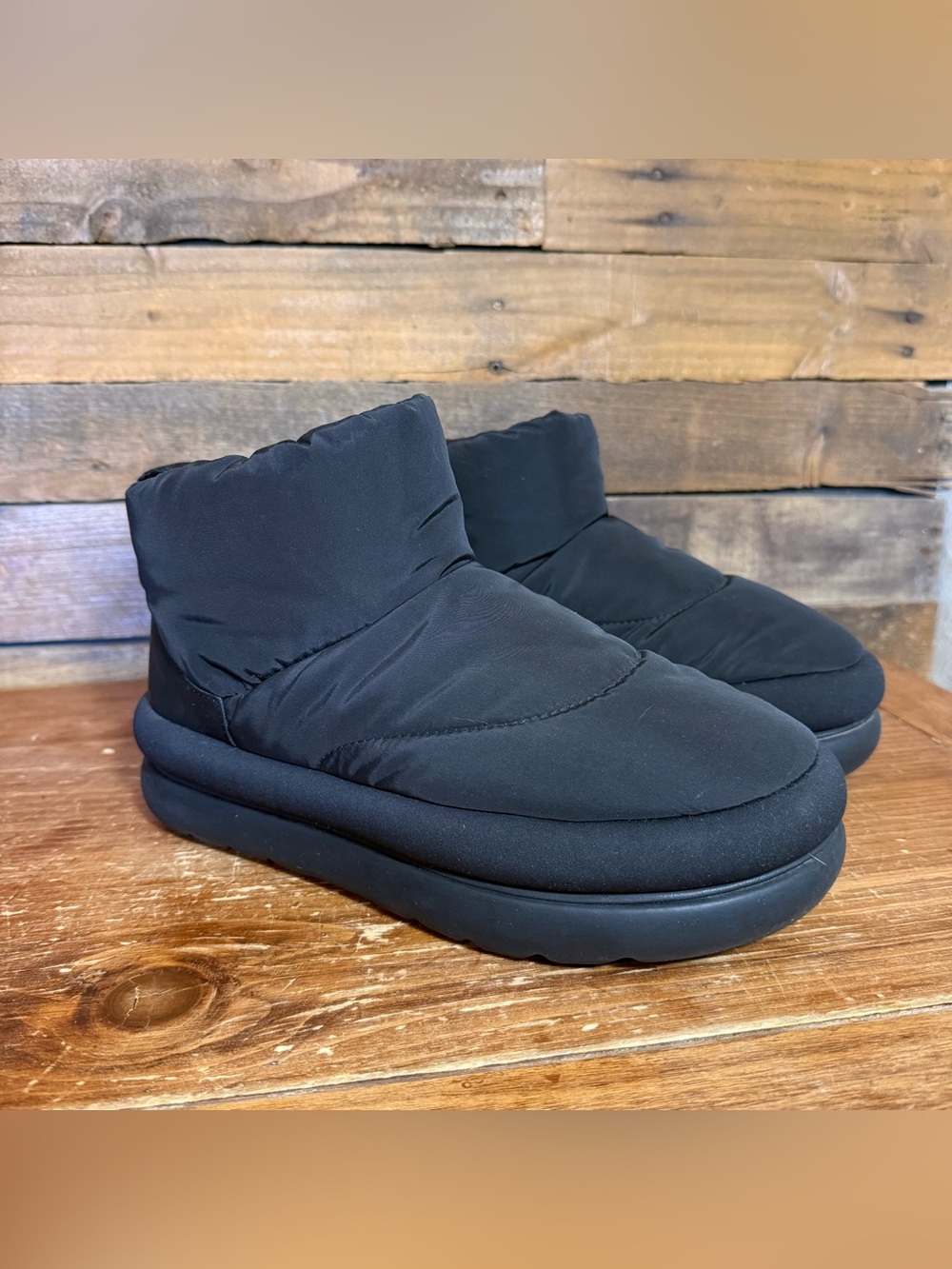 UGG BLACK CLASSIC MAXI MINI WINTER SNOW ANKLE BOOTS, WOMEN US 10 EUR 41
